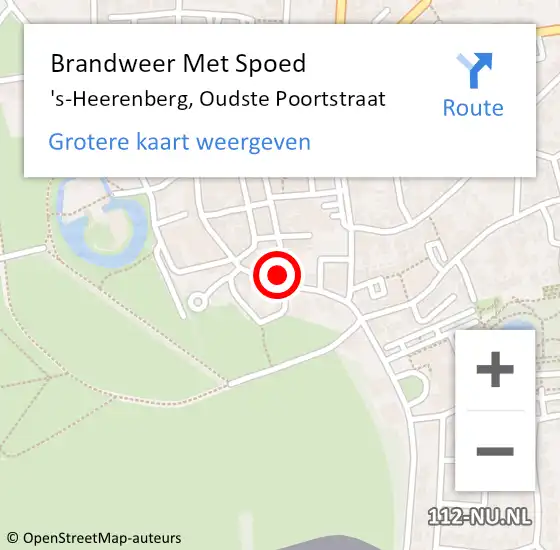 Locatie op kaart van de 112 melding: Brandweer Met Spoed Naar 's-Heerenberg, Oudste Poortstraat op 28 juli 2023 14:43