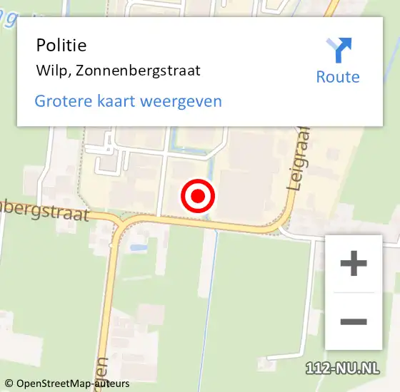 Locatie op kaart van de 112 melding: Politie Wilp, Zonnenbergstraat op 28 juli 2023 15:25