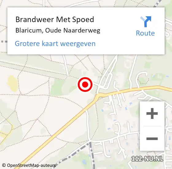 Locatie op kaart van de 112 melding: Brandweer Met Spoed Naar Blaricum, Oude Naarderweg op 28 juli 2023 16:24