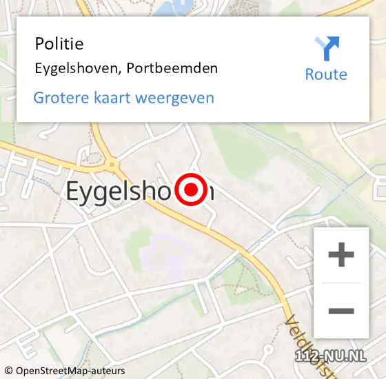 Locatie op kaart van de 112 melding: Politie Eygelshoven, Portbeemden op 28 juli 2023 16:32