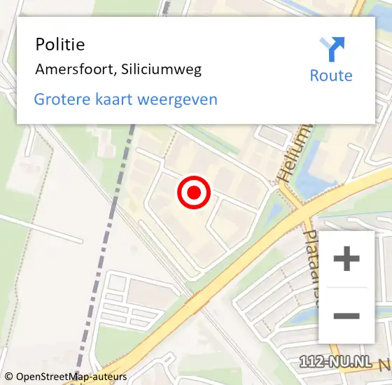 Locatie op kaart van de 112 melding: Politie Amersfoort, Siliciumweg op 28 juli 2023 17:38