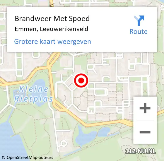 Locatie op kaart van de 112 melding: Brandweer Met Spoed Naar Emmen, Leeuwerikenveld op 28 juli 2023 18:20