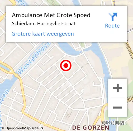 Locatie op kaart van de 112 melding: Ambulance Met Grote Spoed Naar Schiedam, Haringvlietstraat op 28 juli 2023 20:21