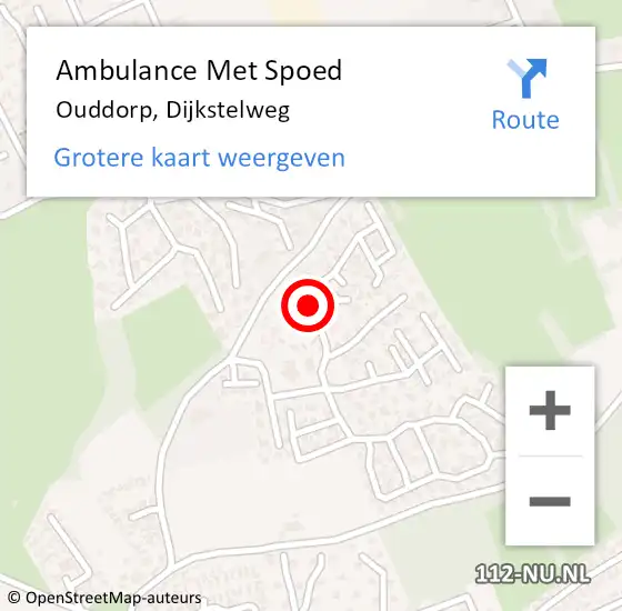 Locatie op kaart van de 112 melding: Ambulance Met Spoed Naar Ouddorp, Dijkstelweg op 28 juli 2023 20:22