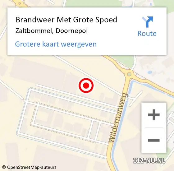 Locatie op kaart van de 112 melding: Brandweer Met Grote Spoed Naar Zaltbommel, Doornepol op 28 juli 2023 20:51