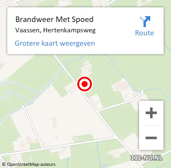 Locatie op kaart van de 112 melding: Brandweer Met Spoed Naar Vaassen, Hertenkampsweg op 28 juli 2023 20:54