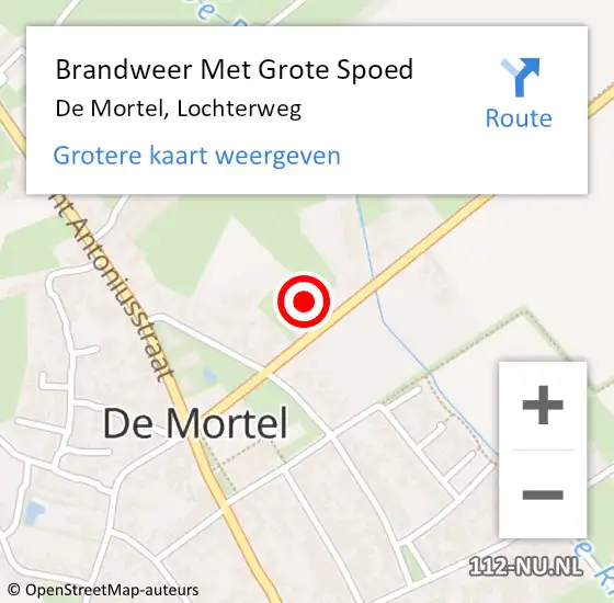 Locatie op kaart van de 112 melding: Brandweer Met Grote Spoed Naar De Mortel, Lochterweg op 28 juli 2023 22:18