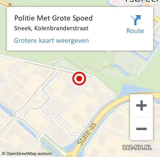 Locatie op kaart van de 112 melding: Politie Met Grote Spoed Naar Sneek, Kolenbranderstraat op 28 juli 2023 22:36