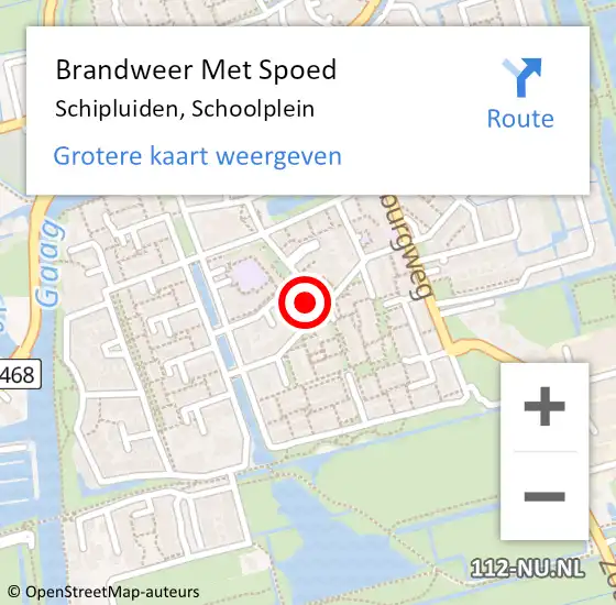 Locatie op kaart van de 112 melding: Brandweer Met Spoed Naar Schipluiden, Schoolplein op 28 juli 2023 22:53