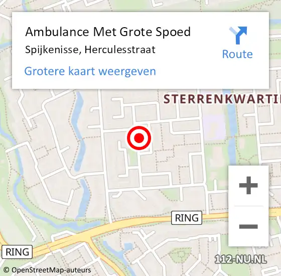 Locatie op kaart van de 112 melding: Ambulance Met Grote Spoed Naar Spijkenisse, Herculesstraat op 28 juli 2023 23:21