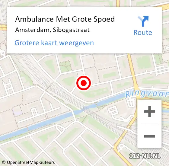 Locatie op kaart van de 112 melding: Ambulance Met Grote Spoed Naar Amsterdam, Sibogastraat op 29 juli 2023 02:12