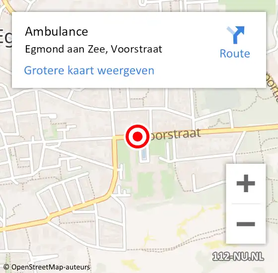 Locatie op kaart van de 112 melding: Ambulance Egmond aan Zee, Voorstraat op 3 september 2014 10:20