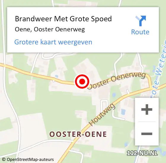 Locatie op kaart van de 112 melding: Brandweer Met Grote Spoed Naar Oene, Ooster Oenerweg op 3 september 2014 10:23