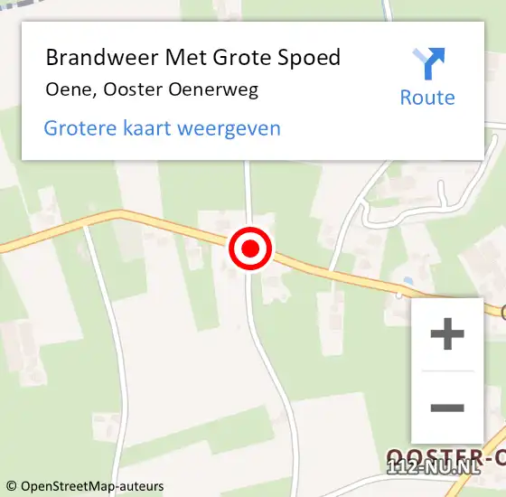 Locatie op kaart van de 112 melding: Brandweer Met Grote Spoed Naar Oene, Ooster Oenerweg op 3 september 2014 10:24