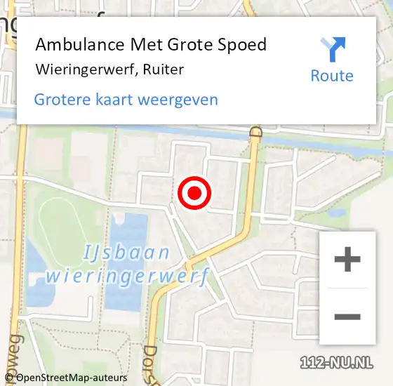 Locatie op kaart van de 112 melding: Ambulance Met Grote Spoed Naar Wieringerwerf, Ruiter op 29 juli 2023 09:00