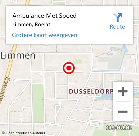 Locatie op kaart van de 112 melding: Ambulance Met Spoed Naar Limmen, Roelat op 29 juli 2023 09:21