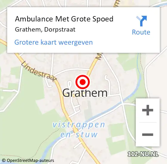 Locatie op kaart van de 112 melding: Ambulance Met Grote Spoed Naar Grathem, Dorpstraat op 29 juli 2023 09:52