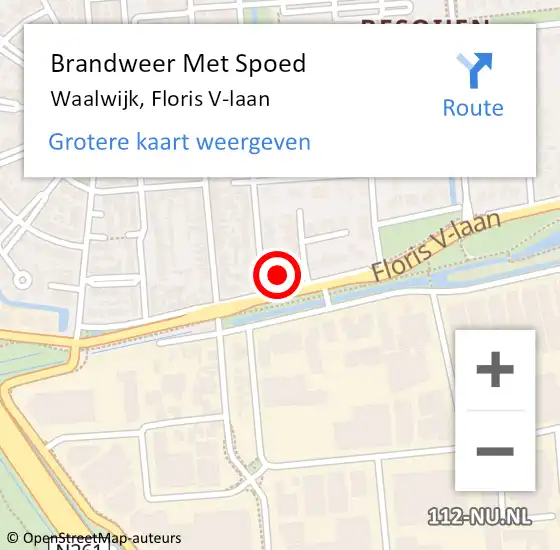 Locatie op kaart van de 112 melding: Brandweer Met Spoed Naar Waalwijk, Floris V-laan op 29 juli 2023 10:39