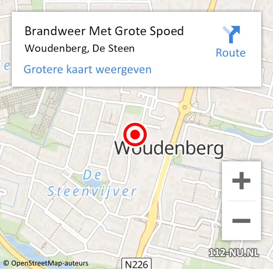 Locatie op kaart van de 112 melding: Brandweer Met Grote Spoed Naar Woudenberg, De Steen op 29 juli 2023 10:41