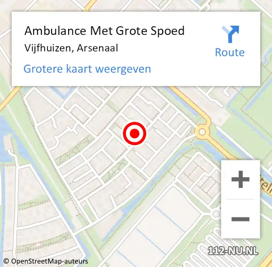 Locatie op kaart van de 112 melding: Ambulance Met Grote Spoed Naar Vijfhuizen, Arsenaal op 29 juli 2023 11:36