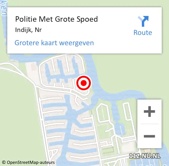 Locatie op kaart van de 112 melding: Politie Met Grote Spoed Naar Indijk, Nr op 29 juli 2023 11:51