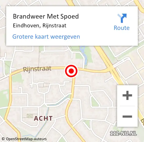 Locatie op kaart van de 112 melding: Brandweer Met Spoed Naar Eindhoven, Rijnstraat op 29 juli 2023 13:08