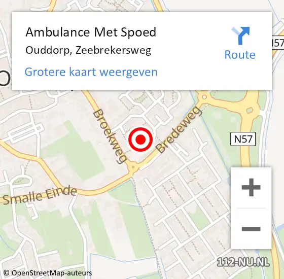 Locatie op kaart van de 112 melding: Ambulance Met Spoed Naar Ouddorp, Zeebrekersweg op 29 juli 2023 13:09