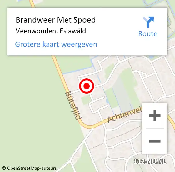 Locatie op kaart van de 112 melding: Brandweer Met Spoed Naar Veenwouden, Eslawâld op 29 juli 2023 13:25