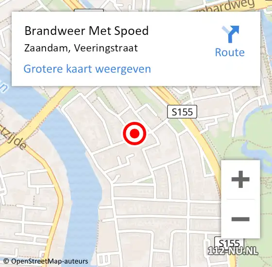 Locatie op kaart van de 112 melding: Brandweer Met Spoed Naar Zaandam, Veeringstraat op 29 juli 2023 13:48