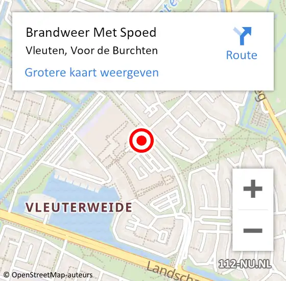 Locatie op kaart van de 112 melding: Brandweer Met Spoed Naar Vleuten, Voor de Burchten op 29 juli 2023 13:49