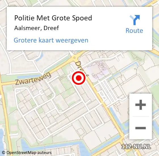 Locatie op kaart van de 112 melding: Politie Met Grote Spoed Naar Aalsmeer, Dreef op 29 juli 2023 14:58