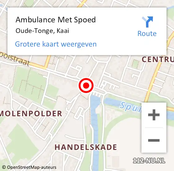 Locatie op kaart van de 112 melding: Ambulance Met Spoed Naar Oude-Tonge, Kaai op 29 juli 2023 15:31