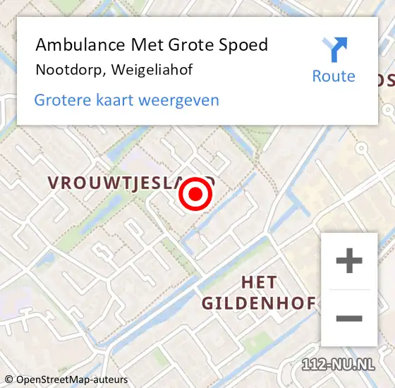 Locatie op kaart van de 112 melding: Ambulance Met Grote Spoed Naar Nootdorp, Weigeliahof op 29 juli 2023 15:42