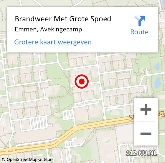 Locatie op kaart van de 112 melding: Brandweer Met Grote Spoed Naar Emmen, Avekingecamp op 29 juli 2023 15:48