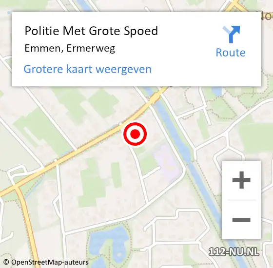 Locatie op kaart van de 112 melding: Politie Met Grote Spoed Naar Emmen, Ermerweg op 29 juli 2023 15:55