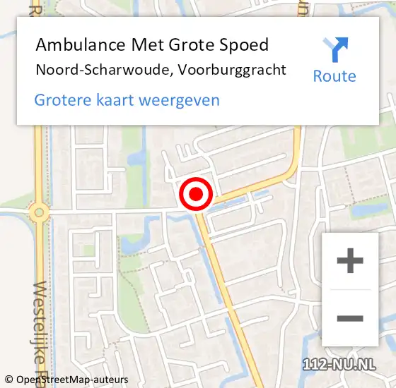 Locatie op kaart van de 112 melding: Ambulance Met Grote Spoed Naar Noord-Scharwoude, Voorburggracht op 29 juli 2023 15:59
