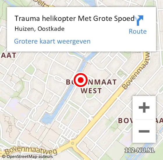 Locatie op kaart van de 112 melding: Trauma helikopter Met Grote Spoed Naar Huizen, Oostkade op 29 juli 2023 16:09