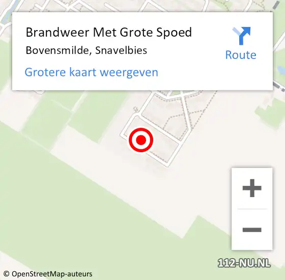 Locatie op kaart van de 112 melding: Brandweer Met Grote Spoed Naar Bovensmilde, Snavelbies op 29 juli 2023 17:44