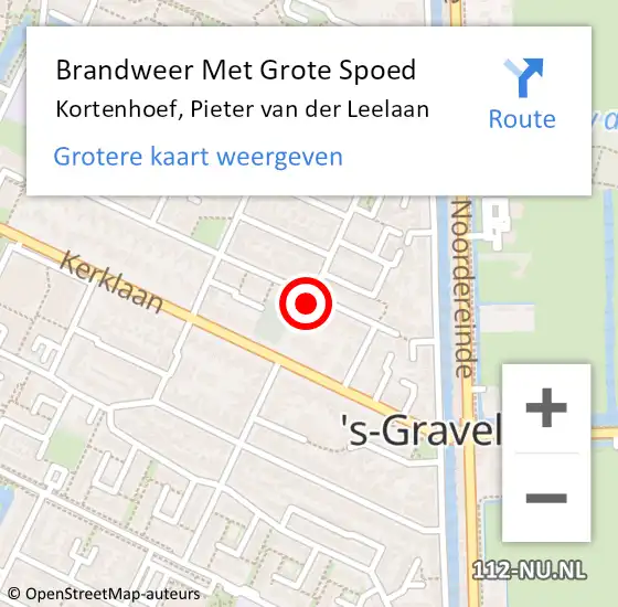 Locatie op kaart van de 112 melding: Brandweer Met Grote Spoed Naar Kortenhoef, Pieter van der Leelaan op 29 juli 2023 18:32