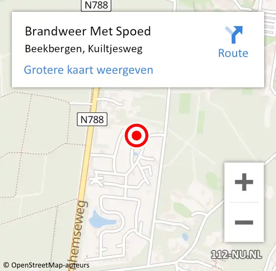 Locatie op kaart van de 112 melding: Brandweer Met Spoed Naar Beekbergen, Kuiltjesweg op 29 juli 2023 18:46