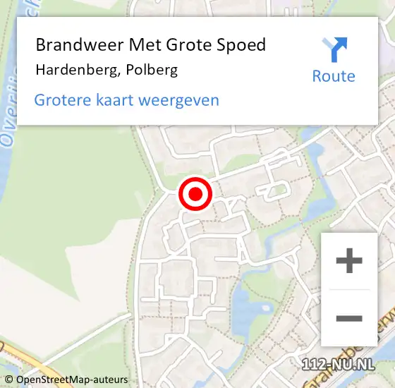 Locatie op kaart van de 112 melding: Brandweer Met Grote Spoed Naar Hardenberg, Polberg op 29 juli 2023 18:51