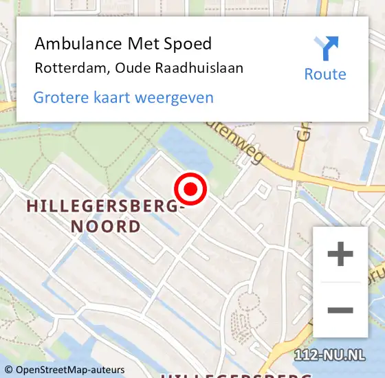 Locatie op kaart van de 112 melding: Ambulance Met Spoed Naar Rotterdam, Oude Raadhuislaan op 29 juli 2023 20:07