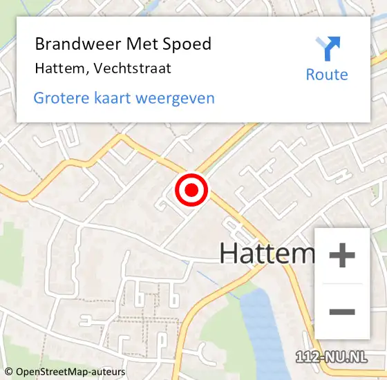 Locatie op kaart van de 112 melding: Brandweer Met Spoed Naar Hattem, Vechtstraat op 29 juli 2023 20:35