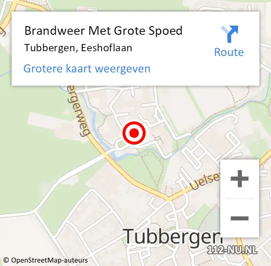 Locatie op kaart van de 112 melding: Brandweer Met Grote Spoed Naar Tubbergen, Eeshoflaan op 3 september 2014 11:23