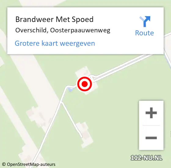 Locatie op kaart van de 112 melding: Brandweer Met Spoed Naar Overschild, Oosterpaauwenweg op 29 juli 2023 21:22