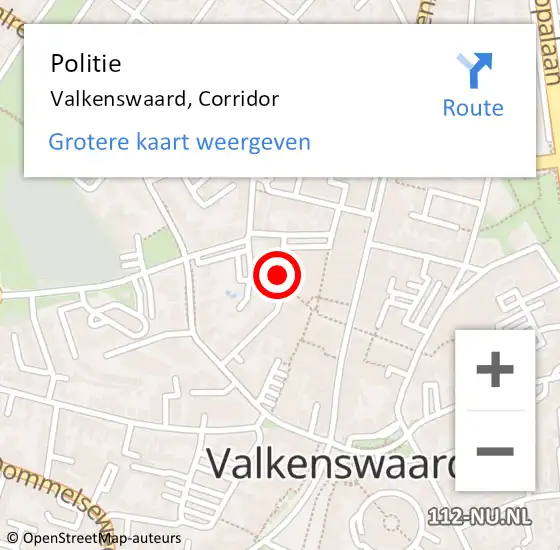 Locatie op kaart van de 112 melding: Politie Valkenswaard, Corridor op 29 juli 2023 21:33