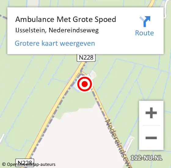 Locatie op kaart van de 112 melding: Ambulance Met Grote Spoed Naar IJsselstein, Nedereindseweg op 3 september 2014 11:24