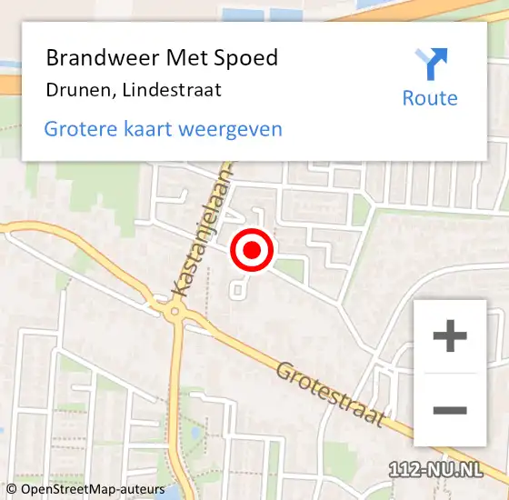 Locatie op kaart van de 112 melding: Brandweer Met Spoed Naar Drunen, Lindestraat op 29 juli 2023 22:05