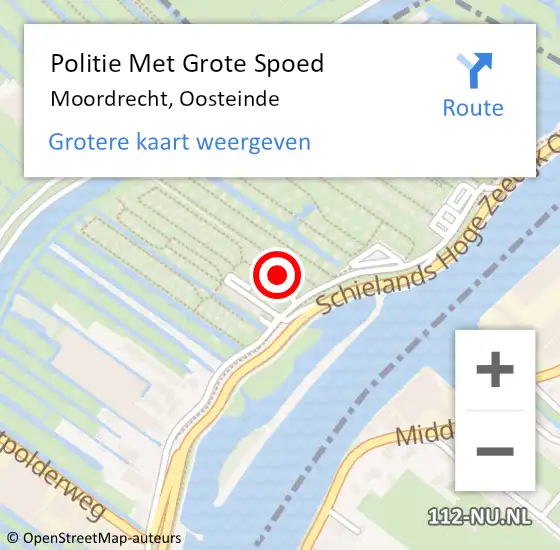 Locatie op kaart van de 112 melding: Politie Met Grote Spoed Naar Moordrecht, Oosteinde op 29 juli 2023 22:42