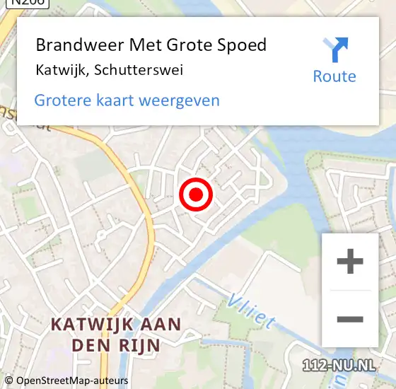 Locatie op kaart van de 112 melding: Brandweer Met Grote Spoed Naar Katwijk, Schutterswei op 29 juli 2023 23:27